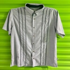 G. Candila Mens Gray Short Sleeve Guayabera Style Button Down Shirt Size 42